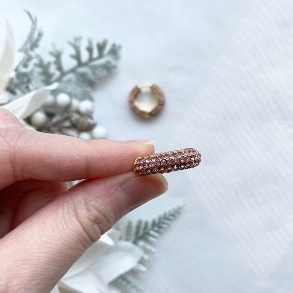 The Sis Kiss Darling Diva Rose Crystal Hoops - Picture 3 of 5